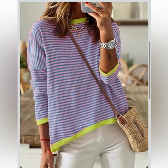 Dokotoo Tops - Dokotoo - Women’s Striped Cotton Sweater - Size Medium